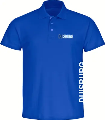 Produktbild von multifanshop Poloshirt - Duisburg - Brust & Seite, blau, Größe XXL