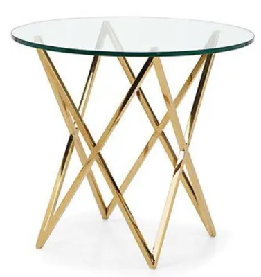 Produktbild von Casa Padrino Luxus Beistelltisch in Messing Gold Finish und Glas, Durchmesser 53 cm, Höhe 66 cm - Hotel Collection