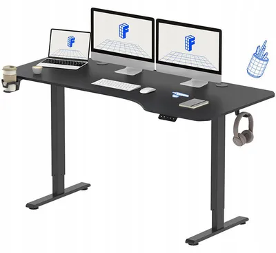 Obrázek produktu pro Výškově nastavitelný stůl QS1B-1675-EUV3, 160 x 75 cm, černý
