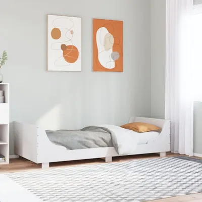 Productafbeelding van Maison Exclusive - Massief houten bed zonder matras, wit, 90x200 cm, van grenenhout