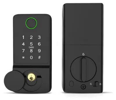 Image de Serrures intelligentes Asixxsix, alliage d'aluminium 5 en 1, double pêne, reconnaissance faciale, mot de passe, carte d'accès, application, accès Wi-Fi à distance. Serrure pour porte en verre sans cadre de 10 à 12 mm, compatible avec 8 langues