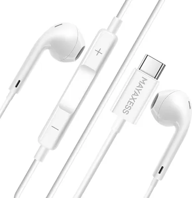 Produktbild von Mayaxess, USB-C Kopfhörer mit Mikro für Galaxy S25 Edge, Weiß