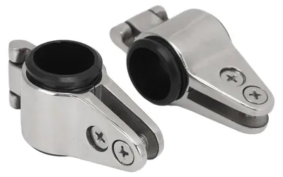 Zdjęcie produktu dla 2 sztuki składanych uchwytów do szyn ślizgowych do nadbudówek łodzi, 22 mm, stal nierdzewna 316, z nylonową tuleją do jachtów