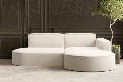 Produktbild von Kaiser Möbel Ecksofa Designer MODENA STUDIO stoff Dicker cord Poso Ecru Rechts