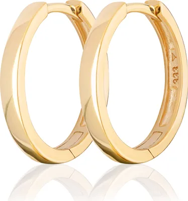 Produktbild von Paar 16mm Klappcreolen vierkant poliert 333 Gelbgold 8 Karrat Ohrringe 1,8 breit