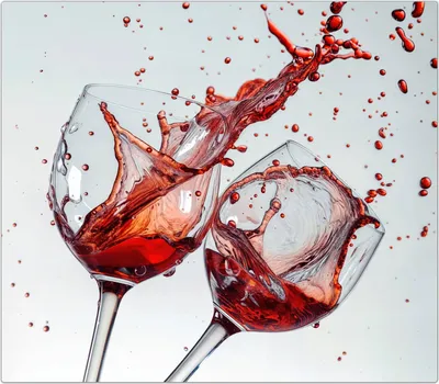 Produktbild von Spritzschutz Herdabdeckplatte Schneidebrett aus Glas Weinkelchplätschern 1-Teilig (60x52cm)