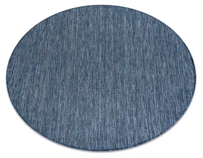 Produktbild von Teppich SISAL SION Kreis A5165A Melange flach gewebt dunkelblau Blau rund 120 cm