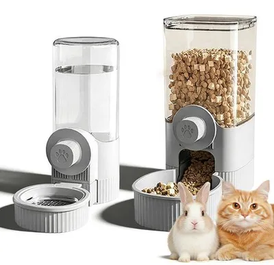 Produktbild von 2 automatische Wasserspender für Kaninchen und Nagetiere, Trinkflaschen mit 520 ml und 1200 ml Fassungsvermögen, hängendes Design, ideal für Haustiere