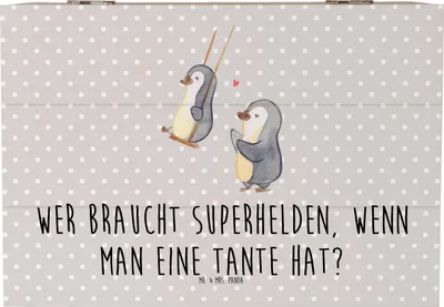 Produktbild von Mr. & Mrs. Panda Schatulle Lieblings-Tante 22 x 15 cm - Grau Pastell - Geschenk, Familie, Nichte, Holztruhe, truhe holz, Neffe, Kiste mit Deckel, Box, Lebenshilfe, Heldin