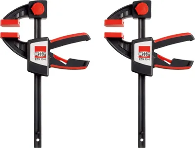 Two Bessey one-hand clamps are shown against a white background.