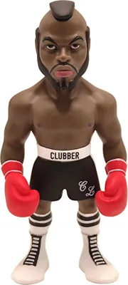 A toy figurine of a boxer.
