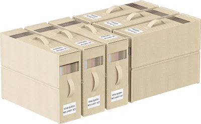Bettwäsche-Organizer 6er-Set, Beige, mit Reißverschluss