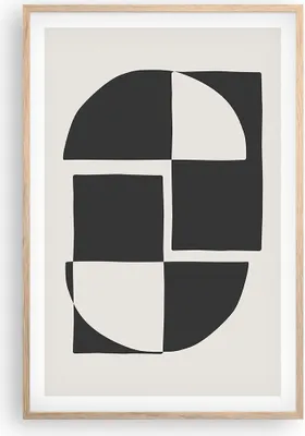 Produktbild von Gerahmtes Poster - Rahmen in heller Eiche - Abstraktion Kontrast Figuren - 61x91,5 cm - Wand Bild - Wanddeko - Wandbilder - Kunstposter - Wandposter - Bilderrahmen - Bilder - P2NPA61x91-4495