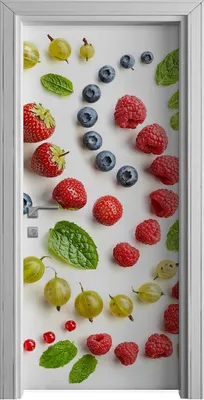 Produktbild von Tür Selbstklebende 90x210 cm Türfolie Türtapete Klebefolie - Weiße Früchte
