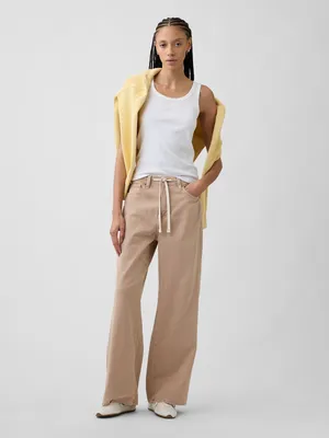 Produktbild von GAP High-Rise-Jeans mit Kordelzug und weitem Bein 30LONG