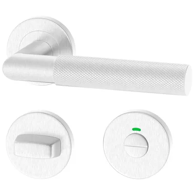 Produktbild von Edelstahl Rund Türgriff BAUHAUSE für Badtüren WC; Türbeschlag; Türdrücker; Türklinke; Rund-Rosette; Edelstahl; Drückergarnitur