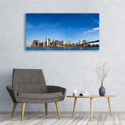 Produktbild von Glasbilder 120x60 Wandbild Druck auf Glas Stadt Brücke Gebäude