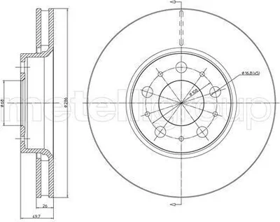 Produktbild von 2x METELLI Bremsscheibe 23-0560C für VOLVO V70 II (285) S60 I (384) S80 I (184)