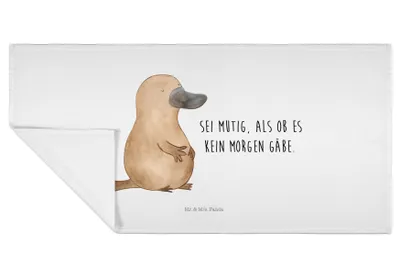 Produktbild von Mr. & Mrs. Panda Handtuch 50x100 Schnabeltier Mut - Weiß - Geschenk, Meer, frottee, Büro, Flauschtuch, gesichtstuch, kleines, Arbeit, Lebensweisheit, Neuanfang, Raodtrip
