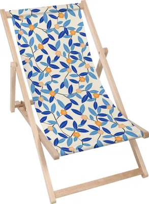 Produktbild von Dreamroots Liegestuhl klappbar Holz, Buchenholz bis zu 130 kg, Sonnenliege klappbar mit 3-stufiger Neigungsregulierung der Rückenlehne, Energy Blues