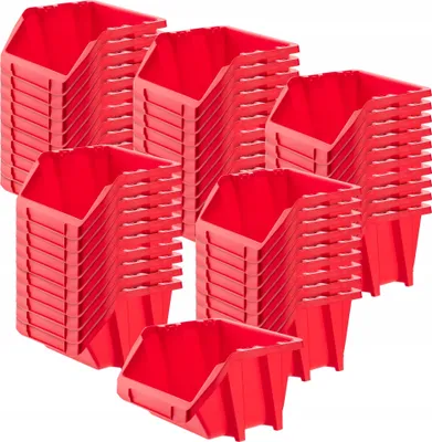 Image de KADAX Caisse d'atelier empilable, petite boîte de tri en plastique PP, boîte de stockage à vue en différentes couleurs