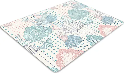 Obrázek produktu pro Ochranná podložka pod židli - Ochranná podložka pod židli - Podložka pod podlahu - 120x90 cm - mraky a tečky