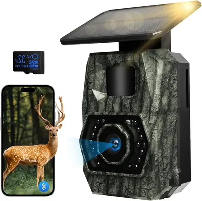 Produktbild von Wildkamera – Naturkamera – Trailcam – Tierbeobachtung – Solarbetrieben – 48MP 1296P – Grün