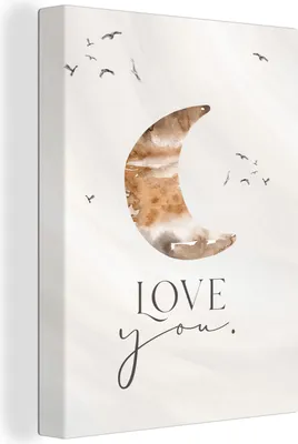 Produktbild von MuchoWow® - Leinwandbilder - Zitate - Sprichwörter - Kinder - Liebe dich - Jungen - Mädchen - Kinder, Wandbild, Wanddeko Bilder Wohnzimmer, 30x40 cm