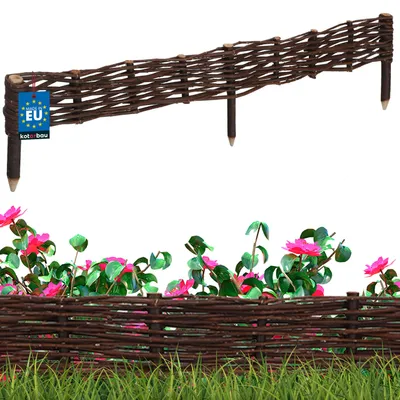 Produktbild von KOTARBAU® Obruba záhonů z vrbového proutí 100 x 10 cm Obruba záhonů pro květiny a zeleninu Obruba trávníku
