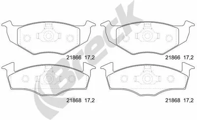 Produktbild von BRECK Bremsbeläge Satz Vorne Bremsklötze für VW POLO (9N) 21866 10 702 00