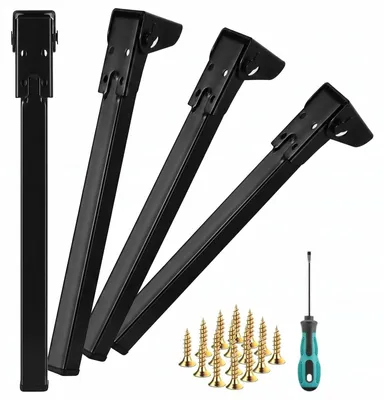 Produktbild von Set von 4 Klappbaren Tischbeinen 60 cm Metall Schwarz