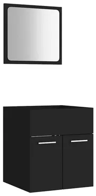 Imagen del producto de Conjunto de muebles de baño de 2 piezas con espejo y armario, color