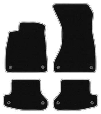 Produktbild von Fußmatten Automatten Velours Schwarz/Silber für Audi A5 F53 2016- Set 4-tlg