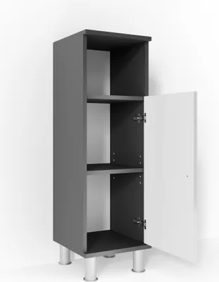 Produktbild von Vicco Midischrank Fynn, 30 x 95 cm, Anthrazit/Weiß Hochglanz