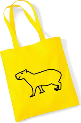 Produktbild von Huuraa Jutebeutel Capybara Silhouette 10 Liter Yellow Baumwolle Tasche Geschenkidee