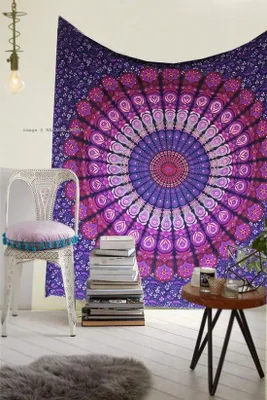 Produktbild von Famanu Wandteppich Mandala - Lila, 132 x 203 cm