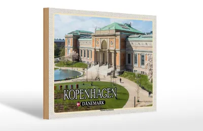 Produktbild von Holzschild Reise 30x20cm Kopenhagen Dänemark Kunstmuseum