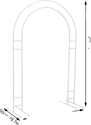 Obrázek produktu pro Svatební oblouk, kovový rám, samostatně stojící design, BÍLÝ, M