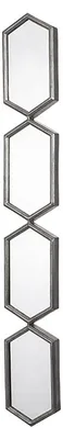 Wandspiegel aus Metall, Silber, 16 x 4,5 x 88 cm