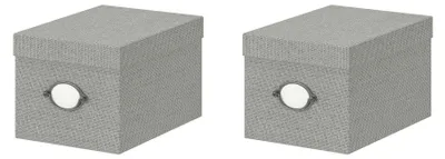 Produktbild von IKEA KVARNVIK 2er Behälter mit Deckel grau 18x25x15 cm