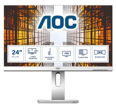 Zdjęcie produktu dla AOC P1 X24P1/GR, 61 cm (24"), 1920 x 1200 px, WUXGA, LED, 4 ms, Szary