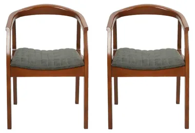 Produktbild von Stuhl Braun Design Wohnzimmer Esszimmer Holz 2x Stühle Polster mit Armlehne