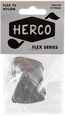 Produktbild von Dunlop Herco HE211P Gitarrenplektrum aus wasserabweisendem Nylon, 0,75 mm, 12 Stück