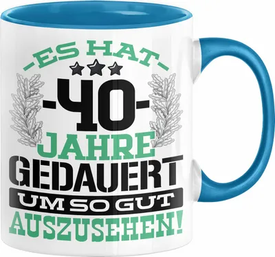Produktbild von 40. Geburtstag Lustig Geschenk Männer Frauen Geschenkidee zum 40er Mann Frau Es Hat 40 Jahre Gedauert Um So Gut Auszusehen Mutter Vater (Blau)
