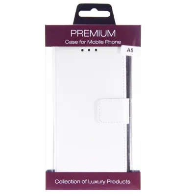 Produktbild von Book Case Handyhülle für Galaxy A5 Weiß Leder 4250710560844