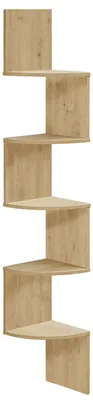Produktbild von Wand-Eckregal ESTANTE, 5 Ablagen in Eichenoptik, 126 x 20 cm