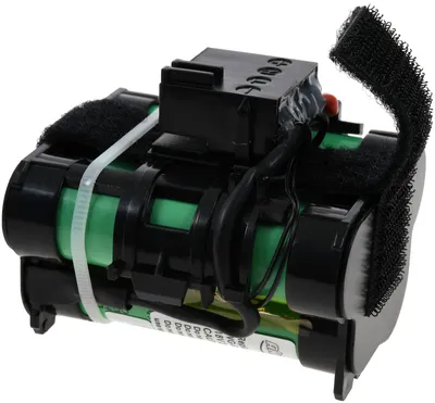 A close-up studio shot of a battery pack.