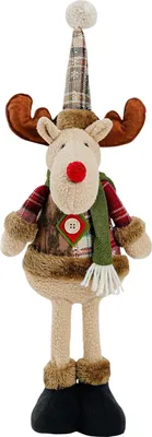 Produktbild von Weihnachtsplüschtier mit einziehbaren Beinen, handgefertigtes Rentier, Schneemann, Weihnachtsmann-Plüschtier, Weihnachtsdekoration, Ornament