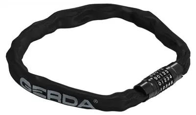 Produktbild von GERDA CONTRA COMBO 900/8x8C Fahrradschloss Kettenschloss schwarz rundes Gehäuse