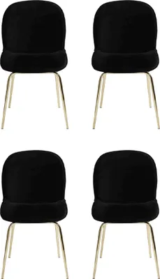 Immagine prodotto di Set gruppo sedie nere 4x set sedie imbottitura tessile seduta acciaio inox